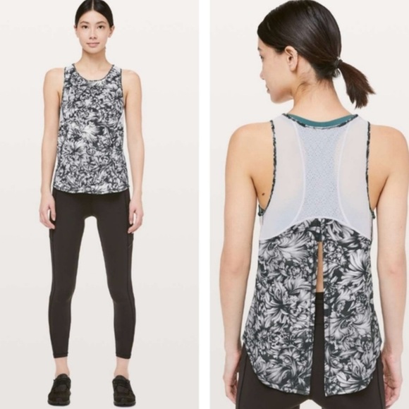 Lululemon Sculpt Tank Tie Back in Night Garden Ice Grey - Picture 1 of 8